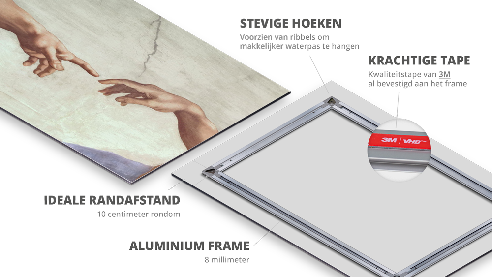 dibond met blind ophangsysteem
