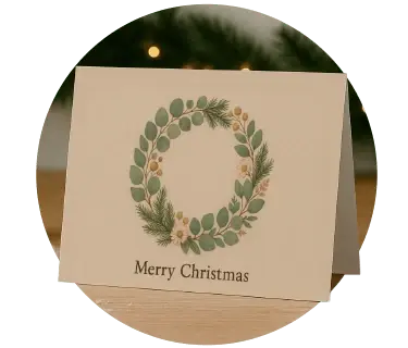 kerstkaart botanisch en duurzaam