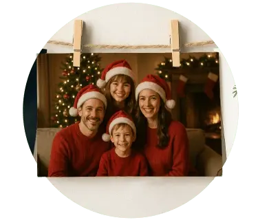 kerstkaart familie