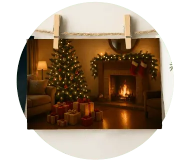 kerstkaart klassiek warm