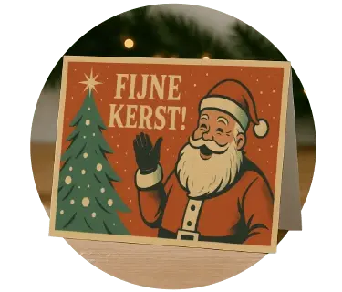 kerstkaart vintage en retro