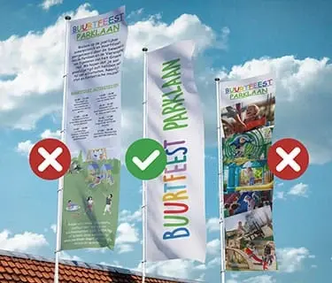 Voorbeeld van goed en fout vlagontwerp