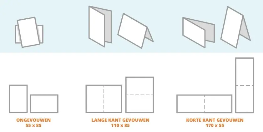 Standaard formaten voor visitekaartjes