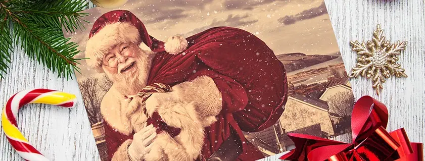Historische kerstkaart met kerstwens