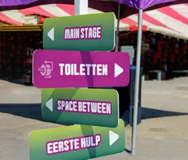 Bewegwijzering op festivalterrein