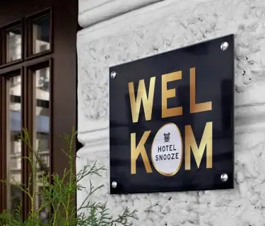 Gevelbord als signing voor hotel