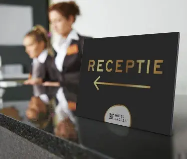Welkomstbord als signing bij receptie