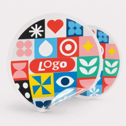 Grote doorzichtige stickers