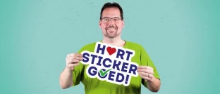 Hoe plak ik een grote sticker?