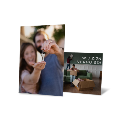 Ongevouwen verhuiskaarten